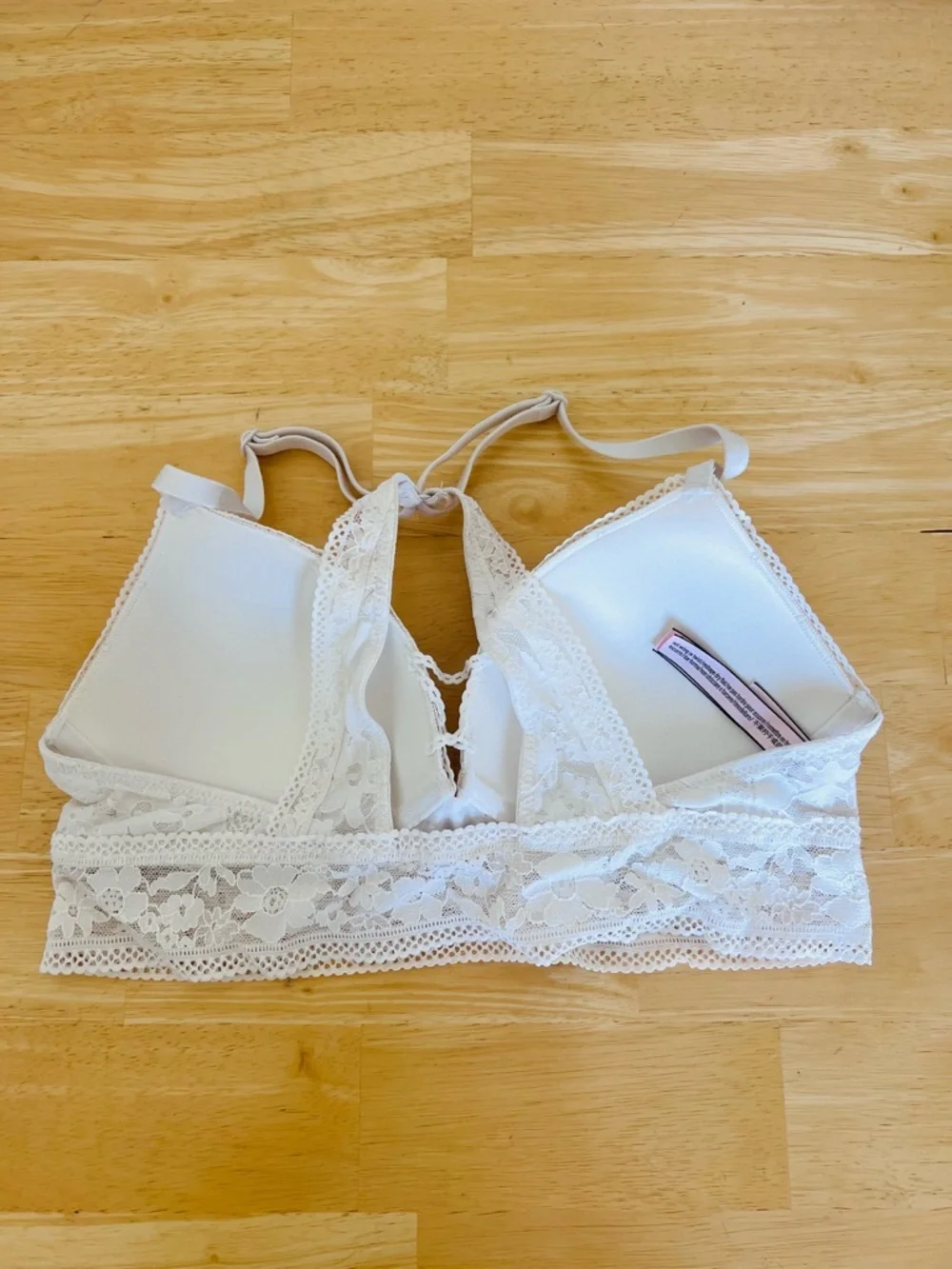 Victoria's Secret White Lace Longline Bralette M